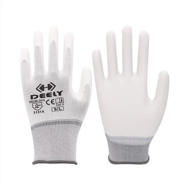 Găng tay tráng PU Palm Polyester màu trắng